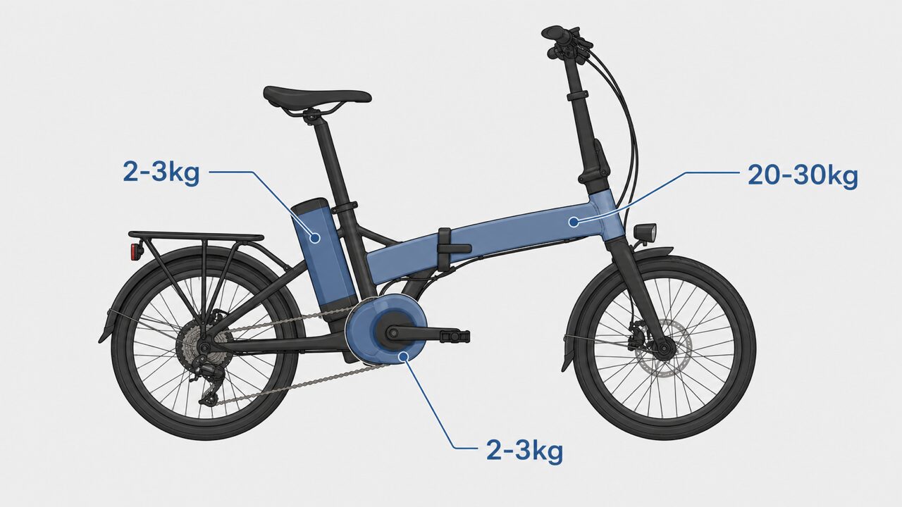 電動アシスト自転車が重い理由をバッテリー・モーター・頑丈な車体の3つで示した結論イメージ